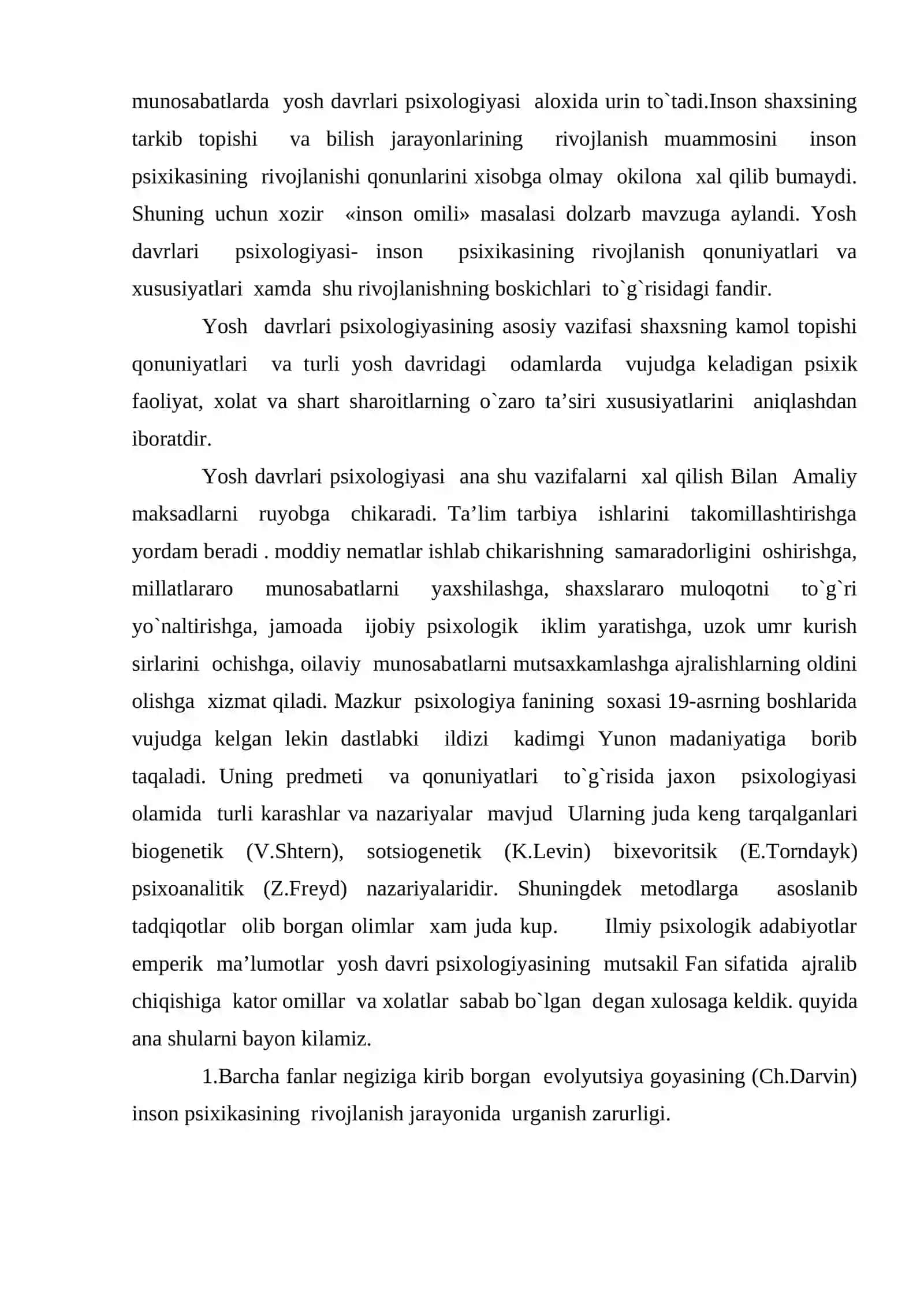 Yosh davrlar psixologiyasi fanining o`rganilishi 3