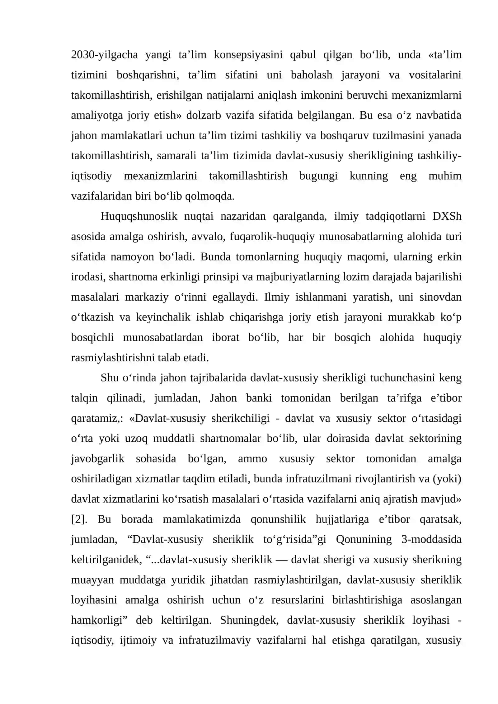 DAVLAT-XUSUSIY SHERIKLIK ASOSIDA ILMIY TADQIQOTLARNI AMALIYOTGA TATBIQ ETISHNING HUQUQIY MEXANIZMLARI 3