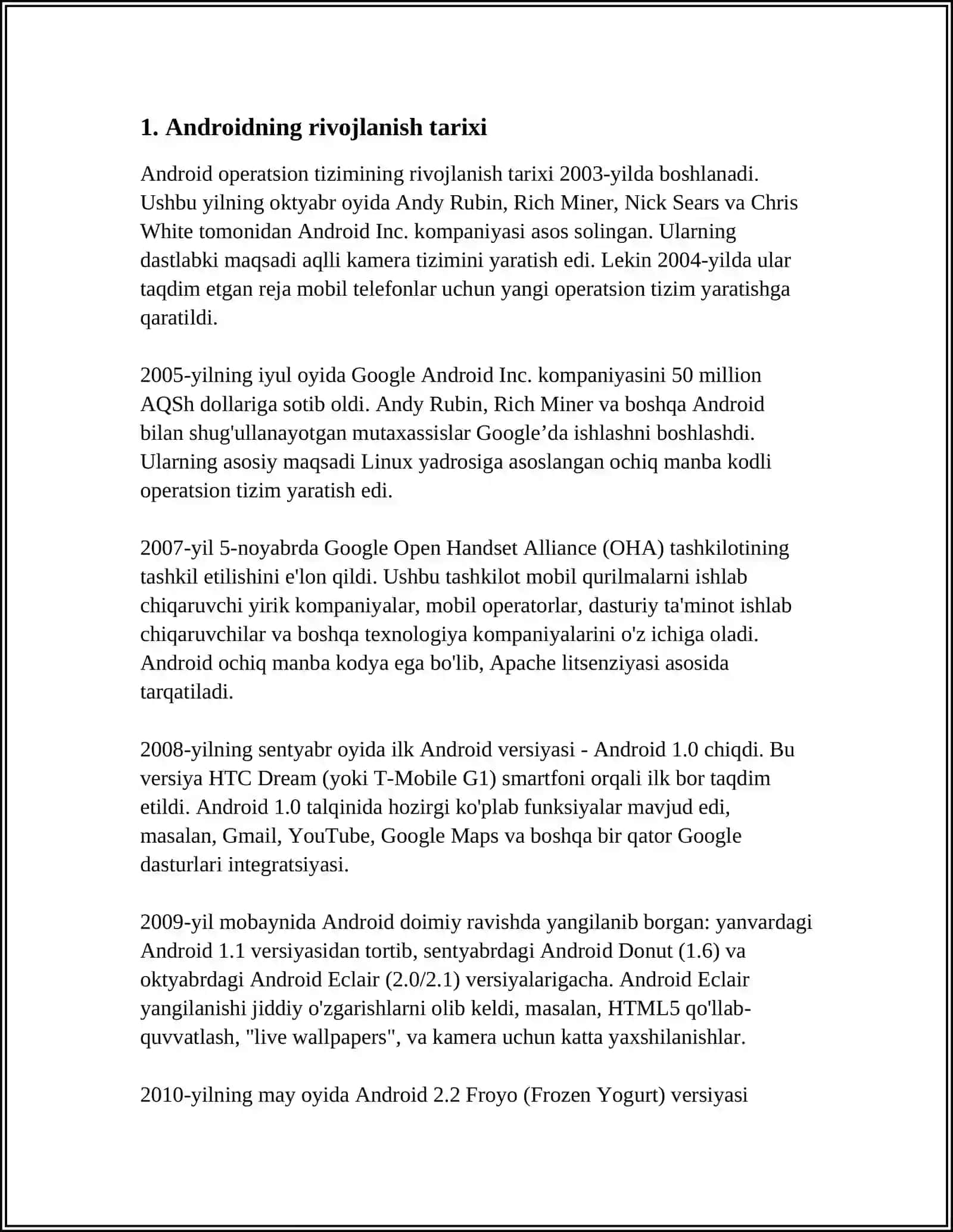 ANDROID MOBIL OPERATSION TIZIMI 3