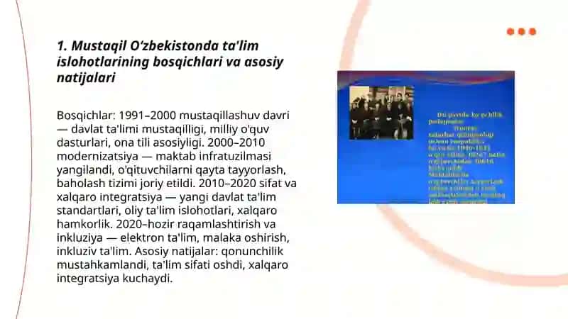 Mustaqil Oʻzbekistonda ta'lim va pedagogik fikr taraqqiyoti 3