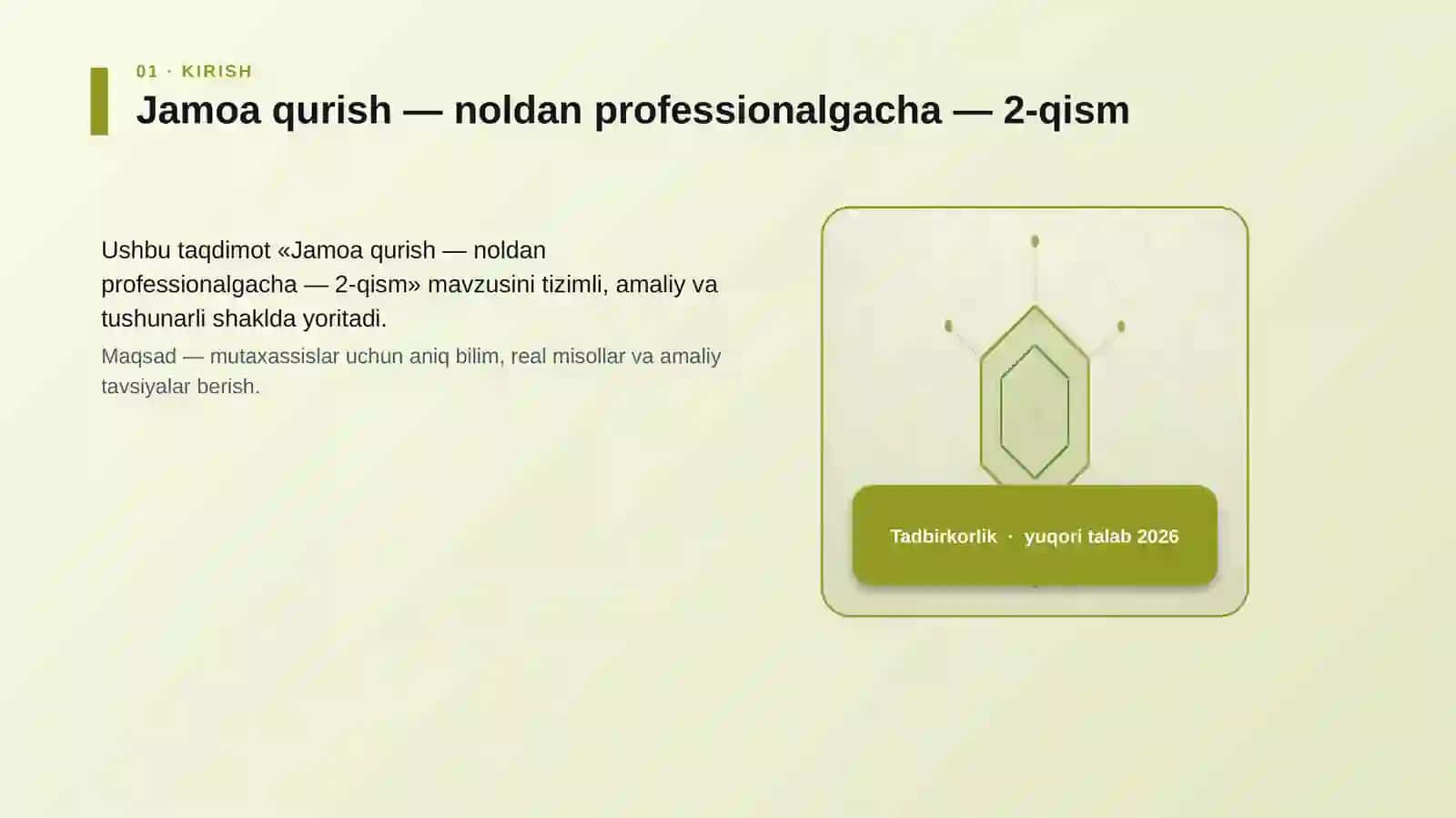 Jamoa qurish — noldan professionalgacha — 2-qism 3