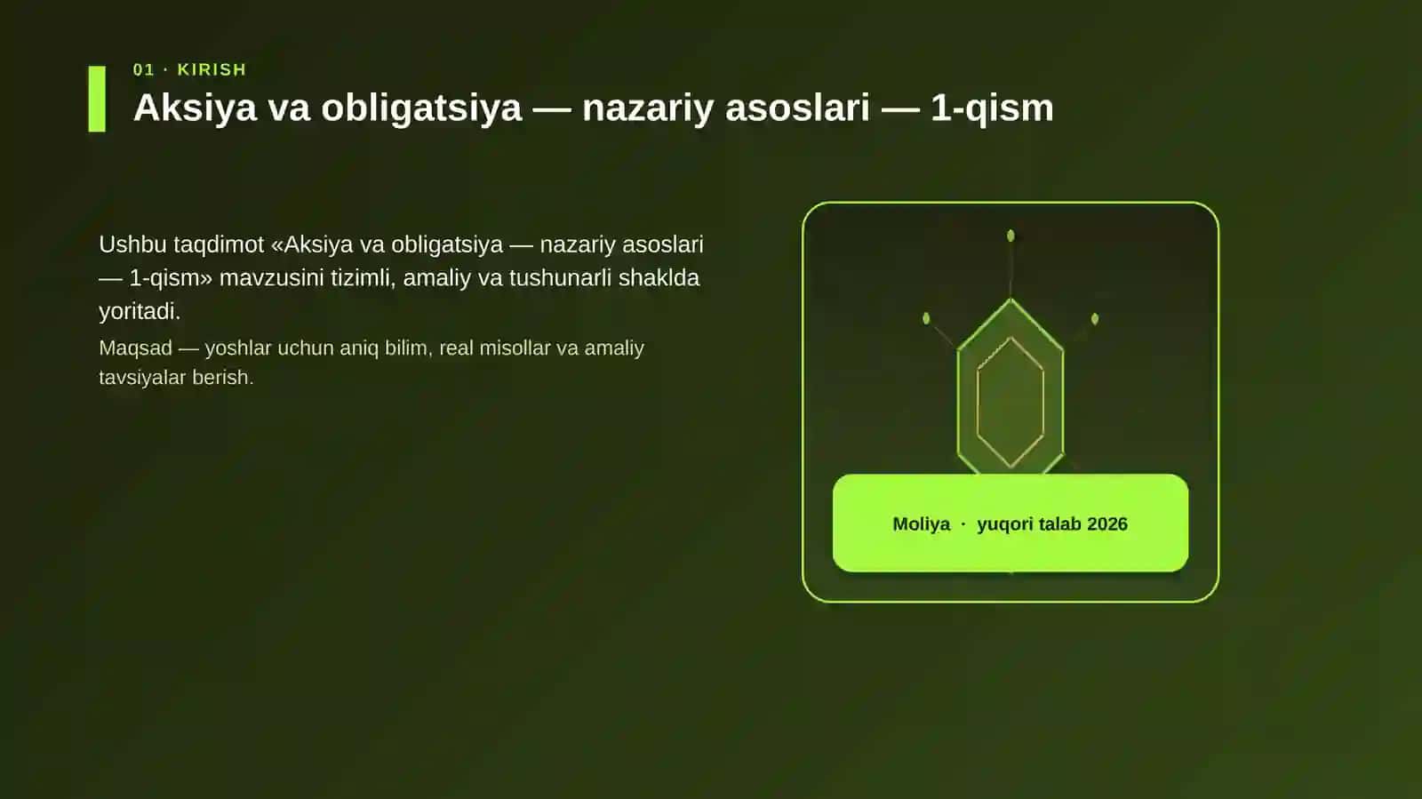 Aksiya va obligatsiya — nazariy asoslari — 1-qism 3