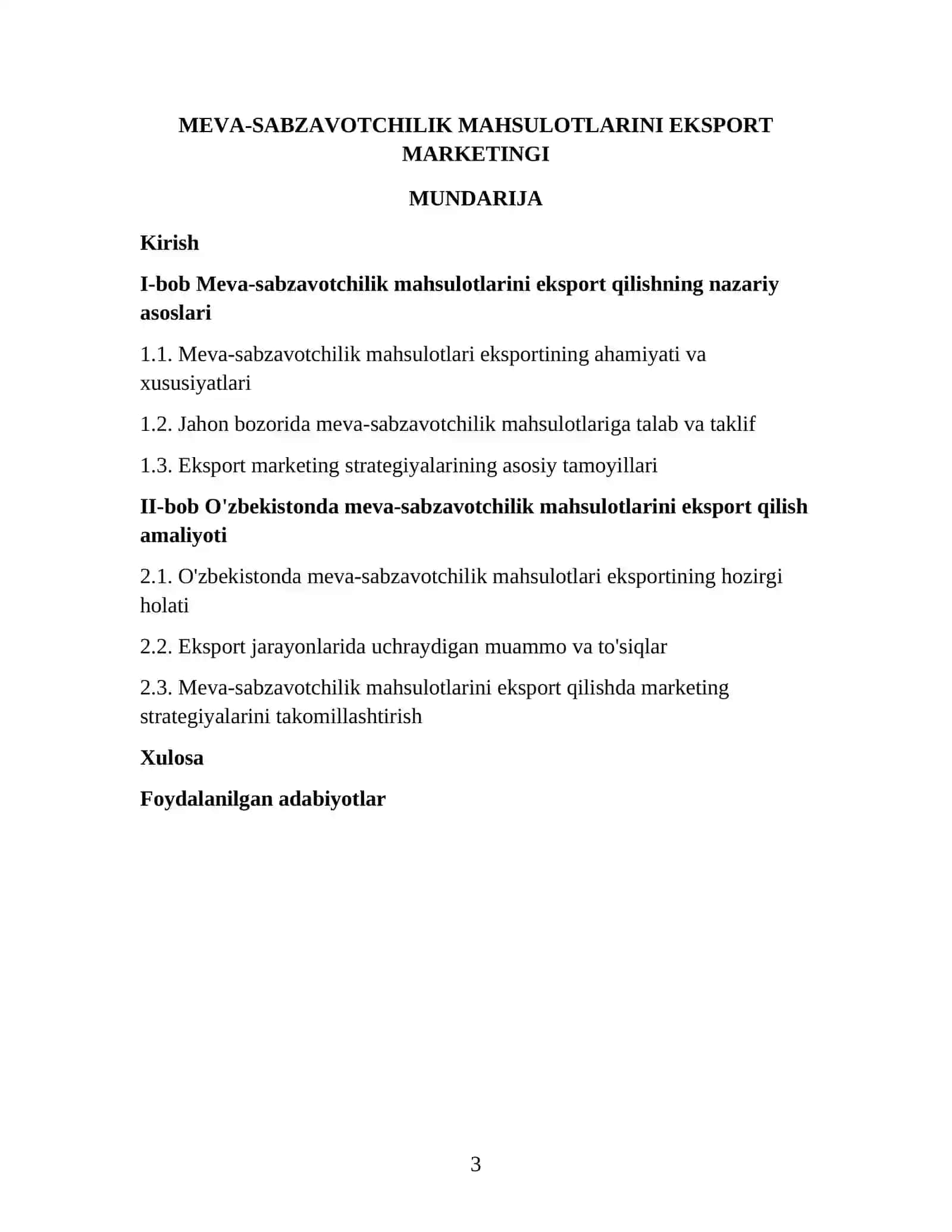 Meva-sabzavotchilik mahsulotlarini eksport marketingi 3