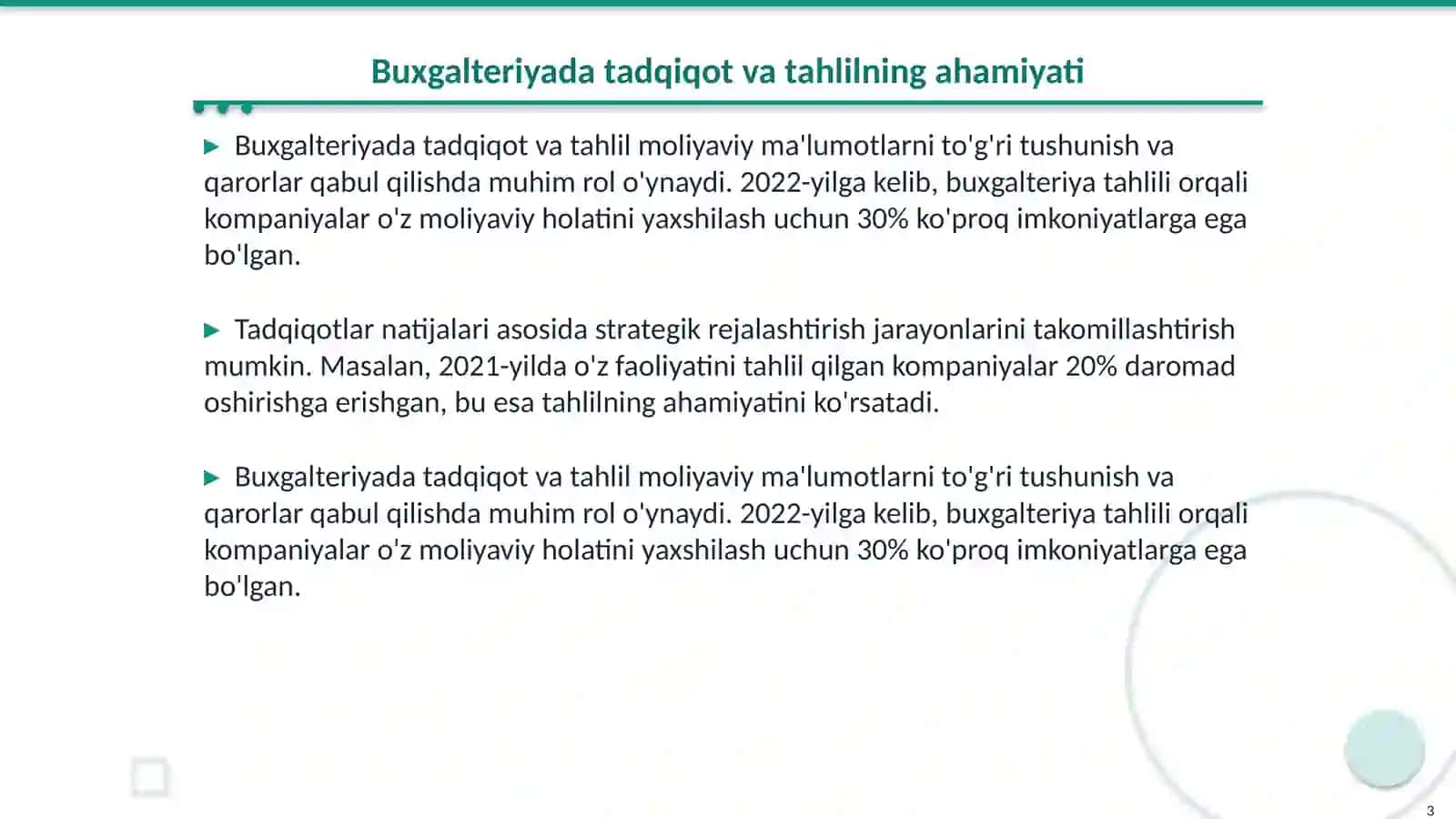 Buxgalteriyada tadqiqot va tahlil: dasturiy vositalar orqali amalga oshirish 3