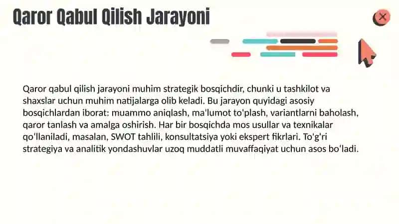 Qaror qabul qilish jarayoni 3