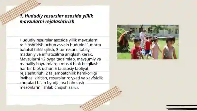 O'zining yillik mavzuviy rejasi 3