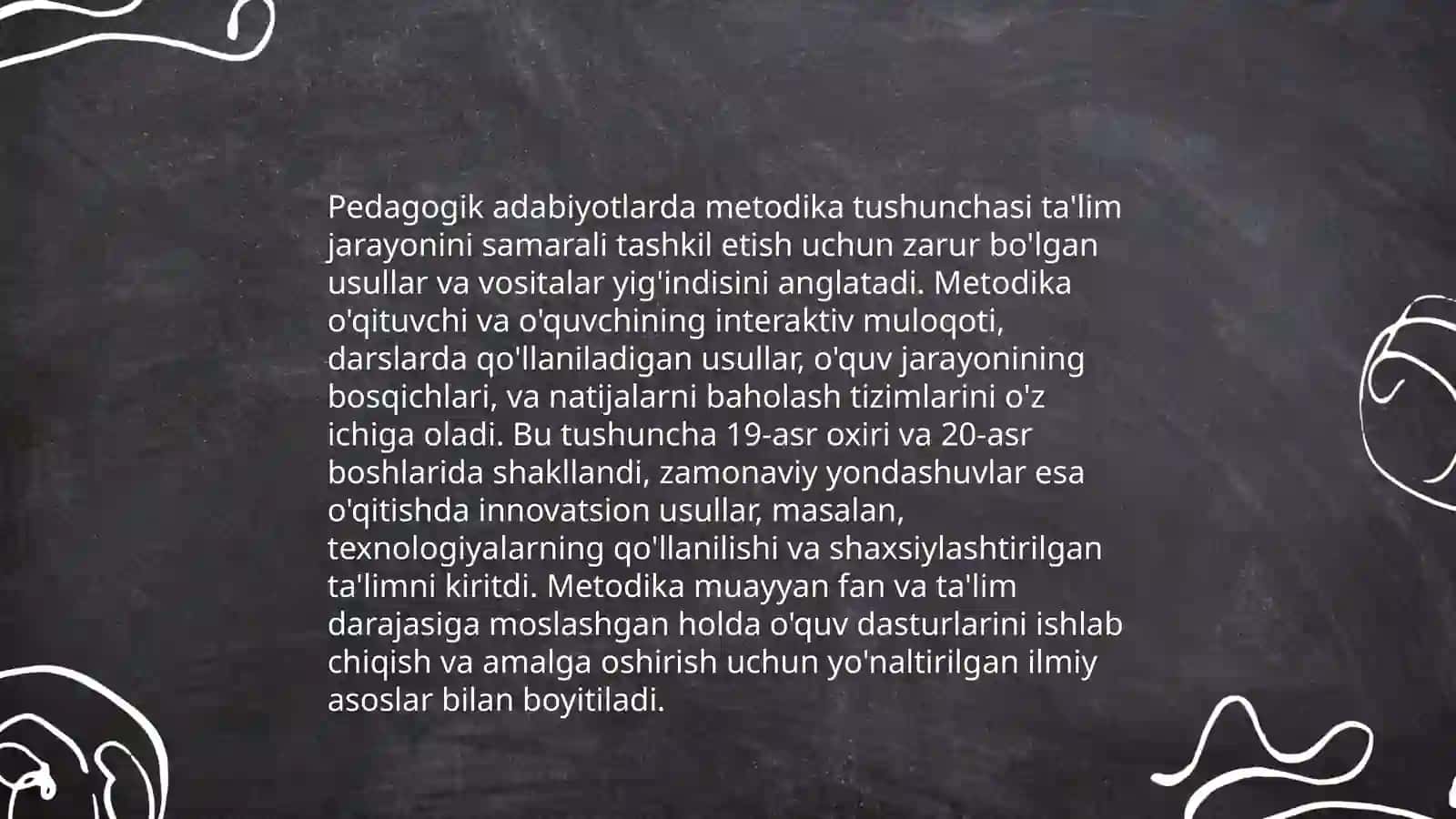 Pedagogik adabiyotlar, luĝatlar, ma'lumotlarni òqib òrganish orqali " metodika" " fan metodikasi "" òqitish metodikasi tushunchalarining mohiyatini ochib berish 3