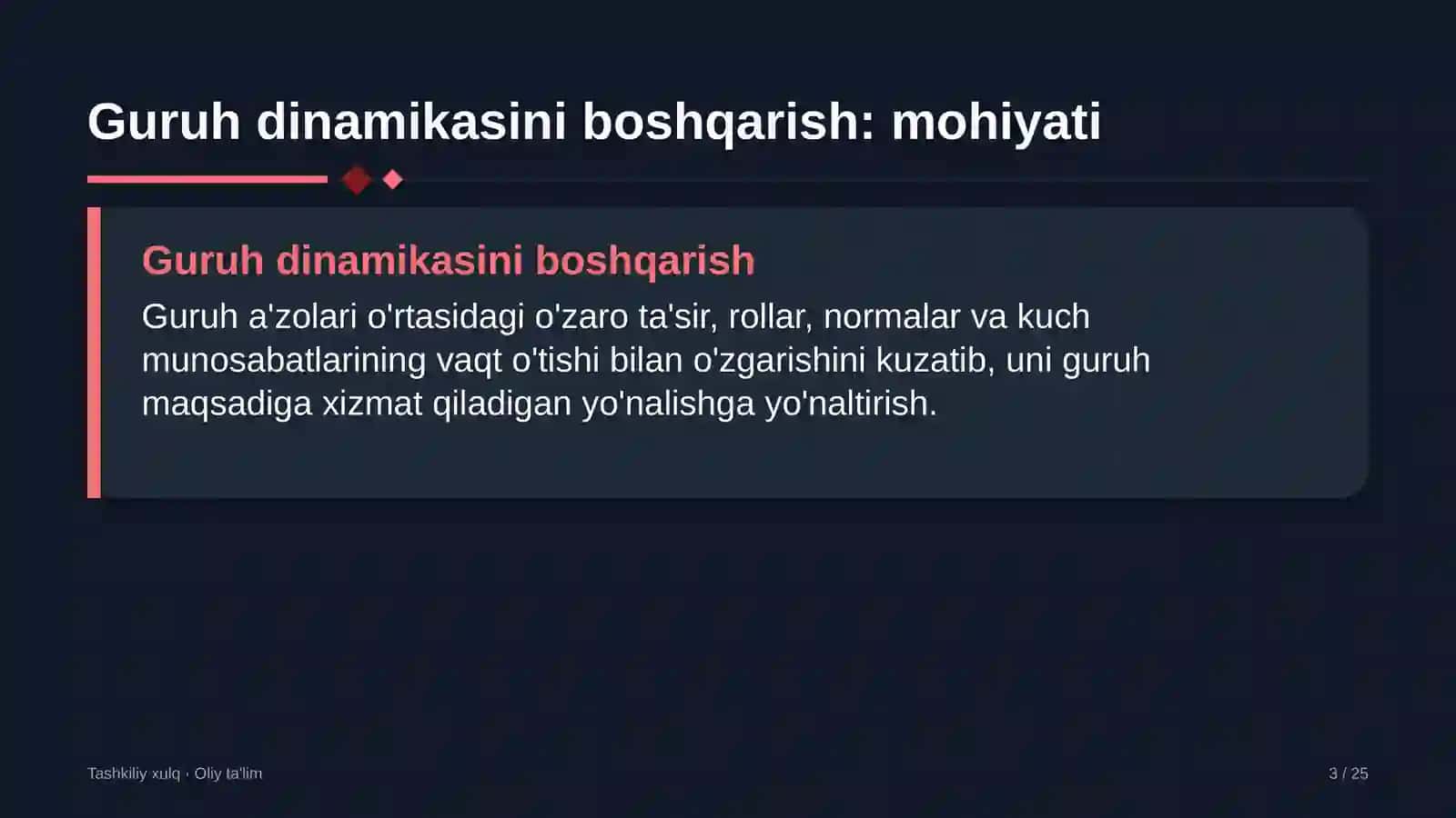 Geodeziya va kartografiyada guruh dinamikasini boshqarish 3
