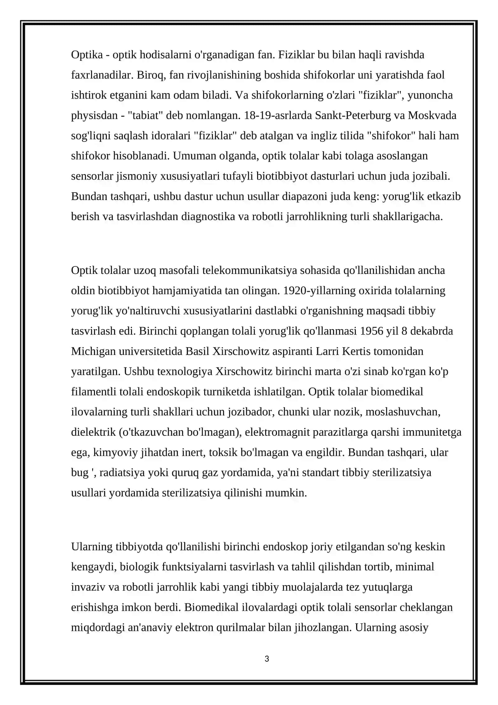 Optik tolaning tibbiyotda qo'llanilishi 3