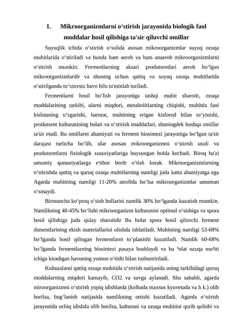 Mikroorganizmlarni suyuq ozuqa muhitida o’stirish jihozlari KURS ISHI 3