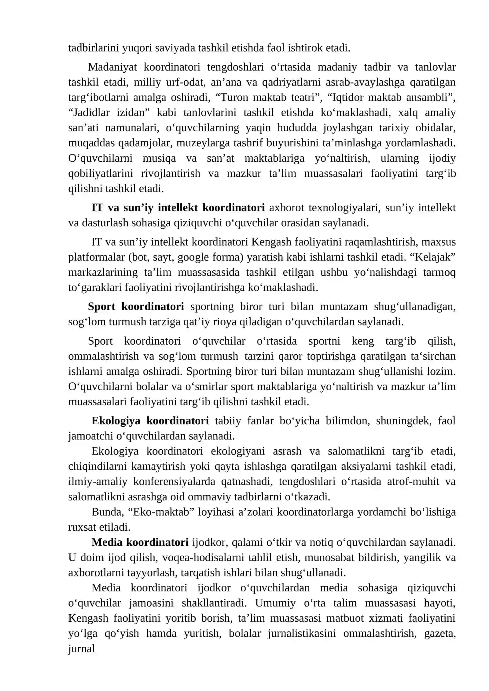 Oʻquvchilar Kengashi faoliyatini tashkil etish toʻgʻrisidagi NIZOM 3
