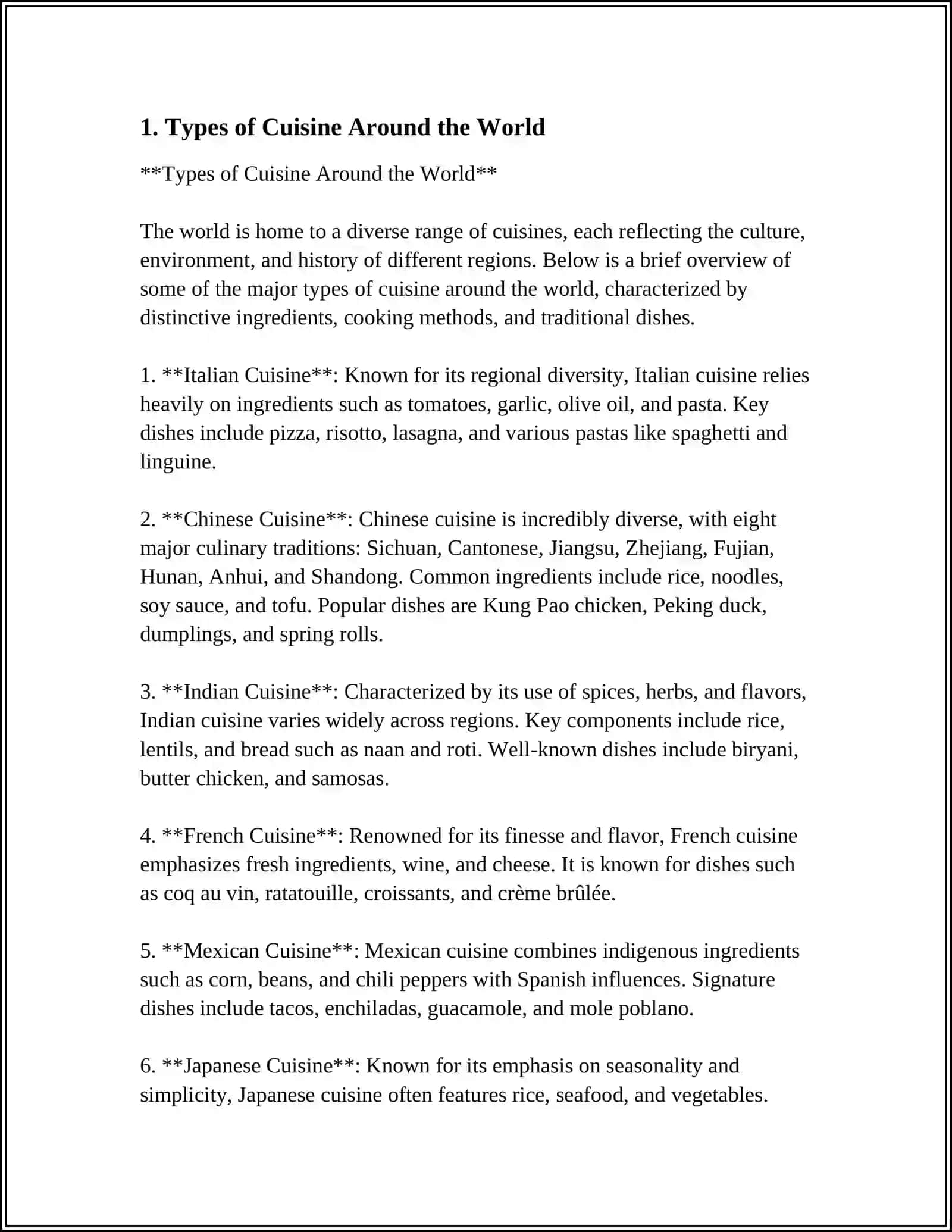Types of Cuisine Around the World 3