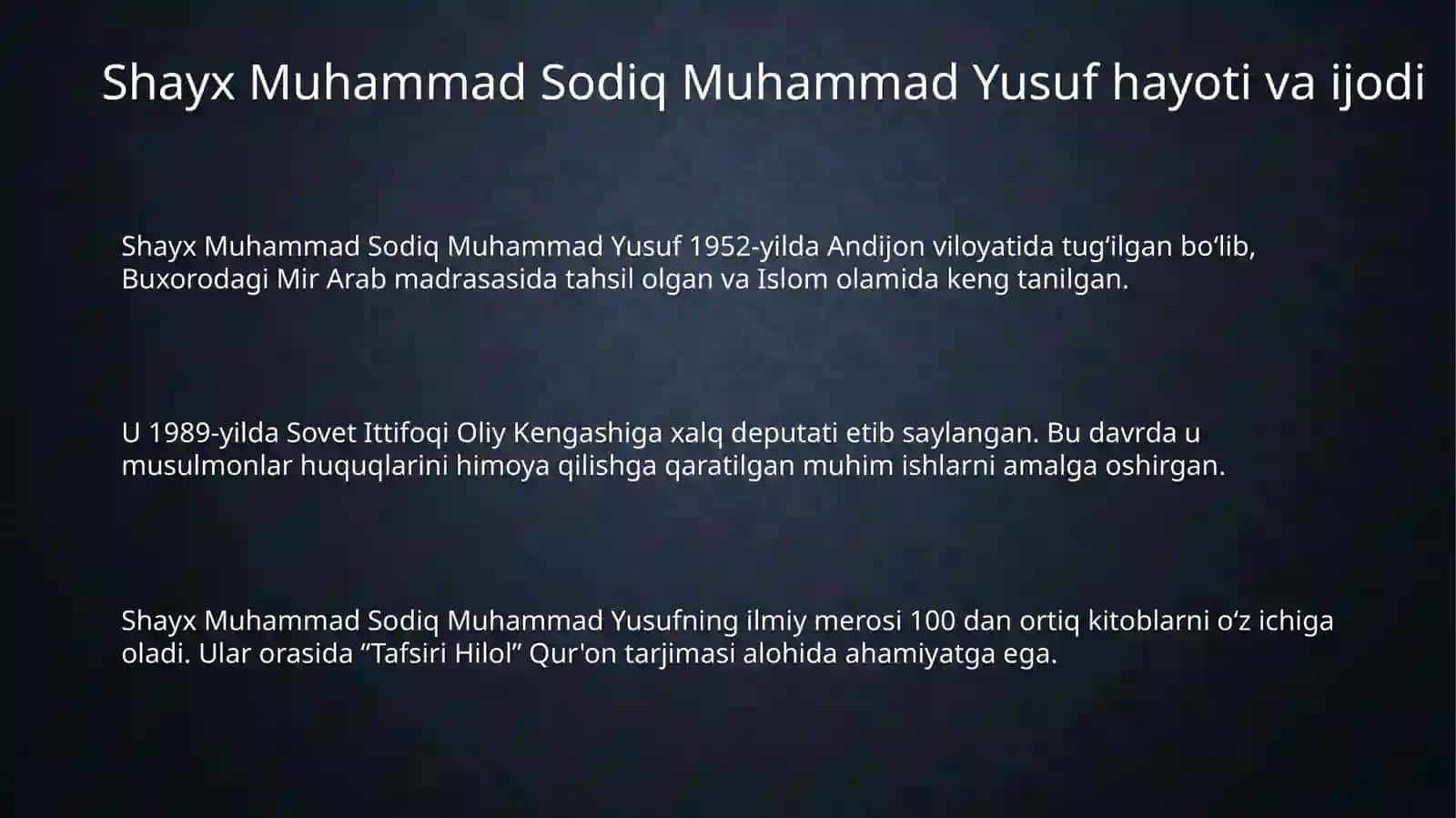 Shayx Muhammad Sodiq Muhammad Yusufning "Baxtiyoro oila" asari 3