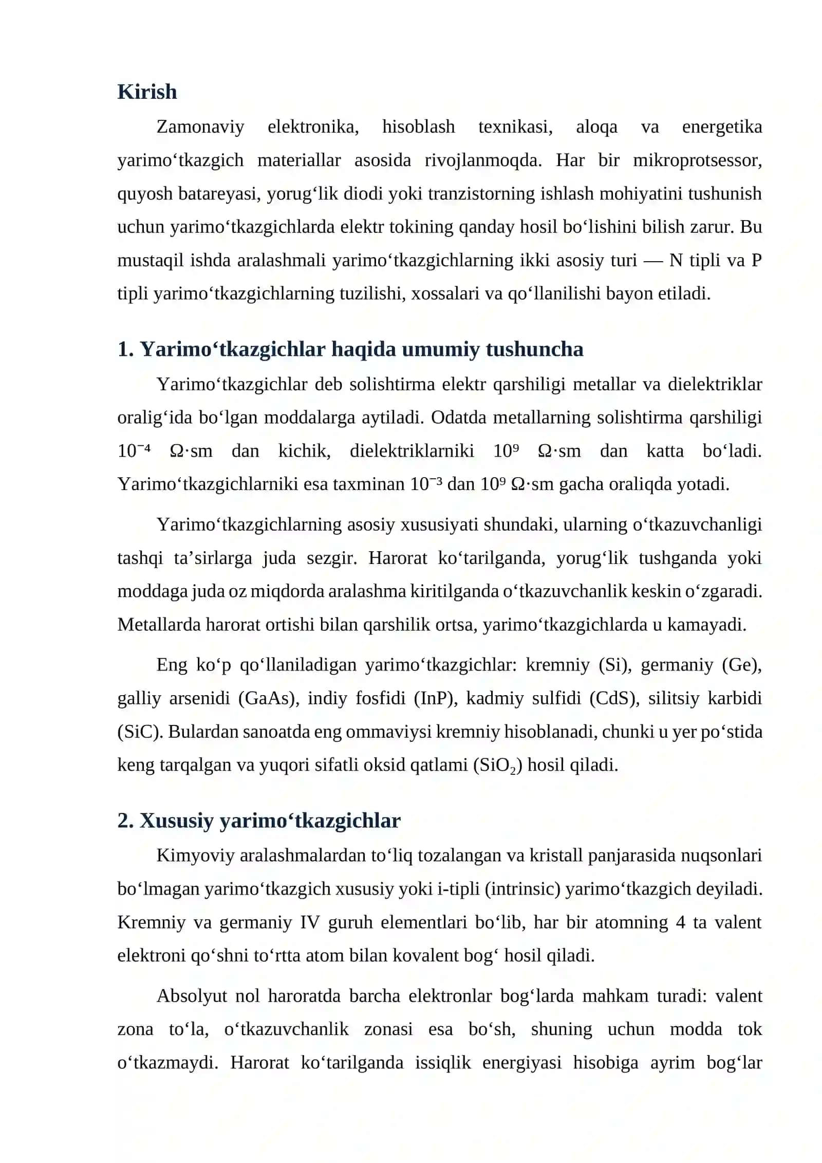 N va P tipli yarimoʻtkazgichlar 3