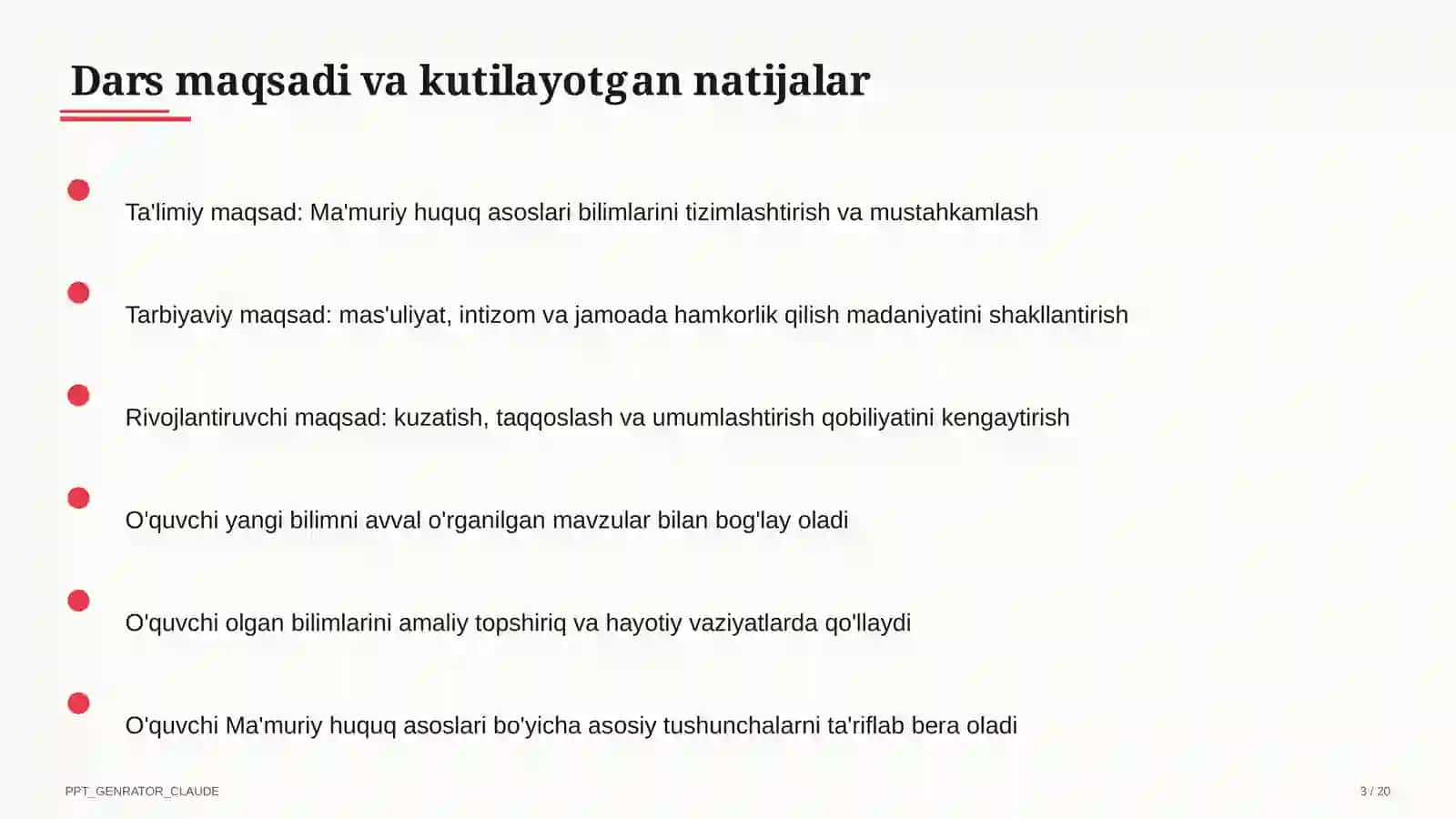 Ma'muriy huquq asoslari (10-sinf) 3