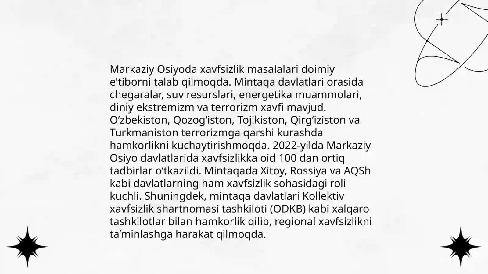 Markaziy Osiyoda xavfsizlik masalalari 3