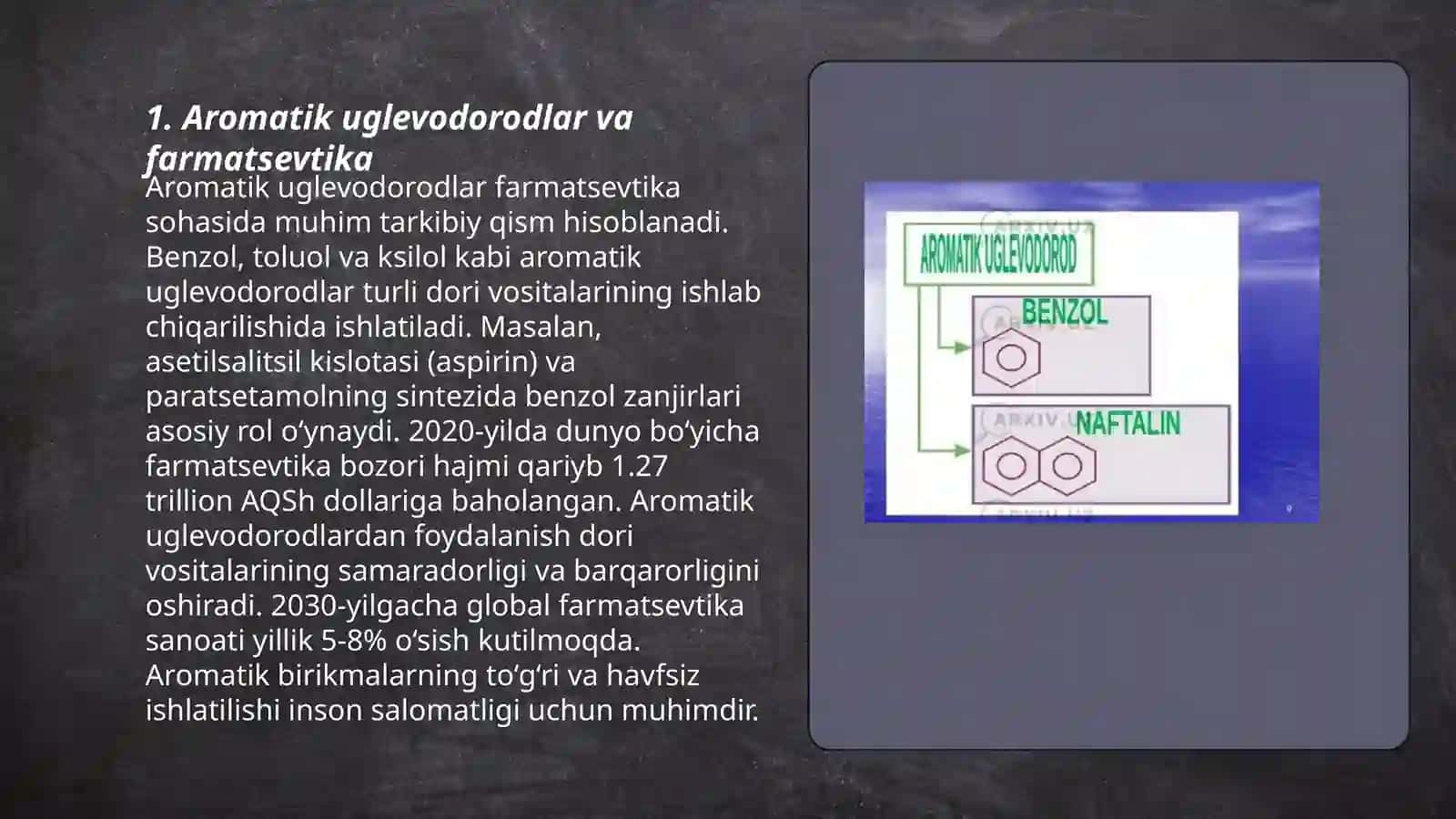 Aromatik uglevodorodlar asosida olinadigan dori preparatlari 3