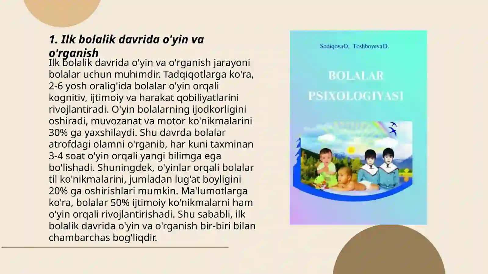 Ilk bolalik davri. Maktabgacha yoshdagi bolalar psixologiyasi. Maktabga tayyorgarlik muammosi 3
