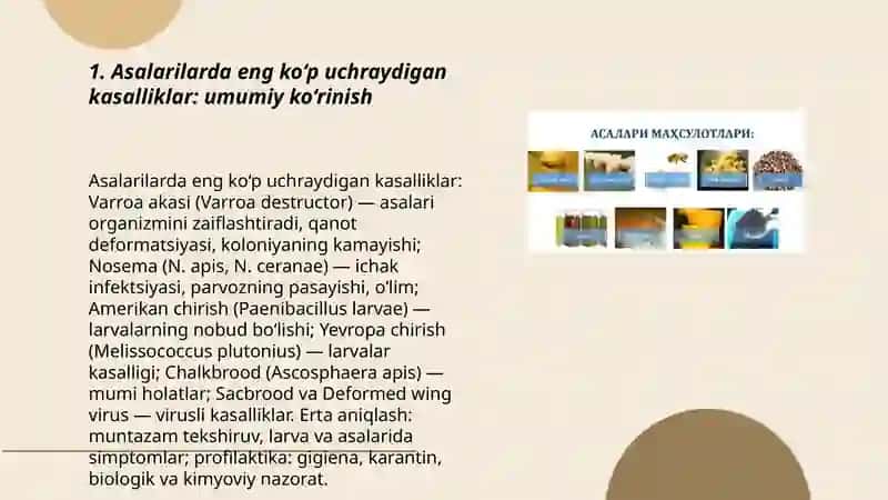 Asalari kasalliklari va zararkunandalari.erta aniqlash va profilaktikasi 3