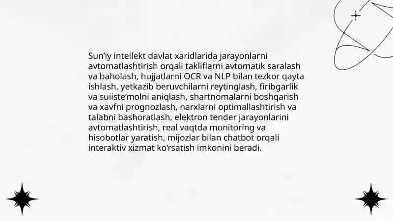 Davlat xaridlarida sun’iy intellektni qo’llashning istiqbollari 3
