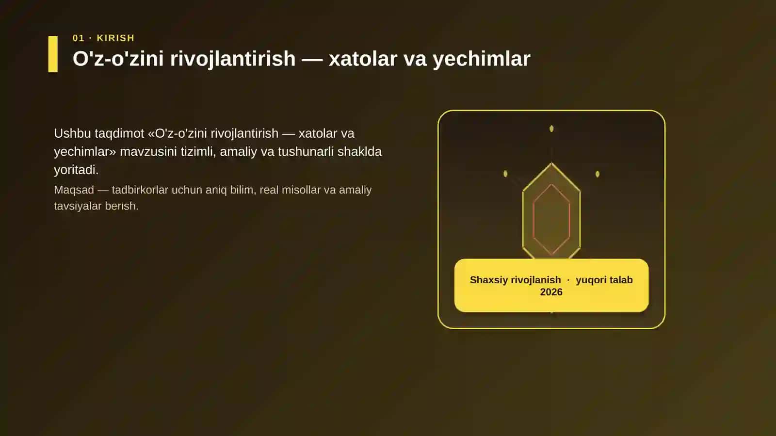 O'z-o'zini rivojlantirish — xatolar va yechimlar 3