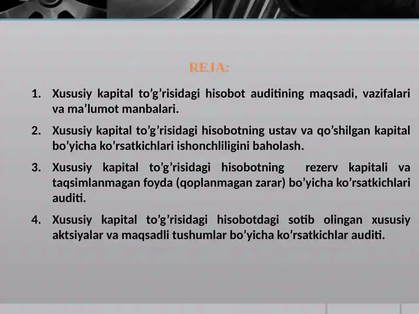 Xususiy Kapital To'g'risidagi Hisobot Audit 3