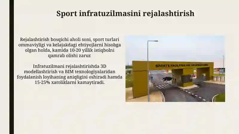 Sport infratuzilmasini boshqarish va rivojlantirish 3
