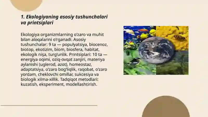 Ekologiya,Fitotsenologita va oʻsimliklar geogirafiyasi 3