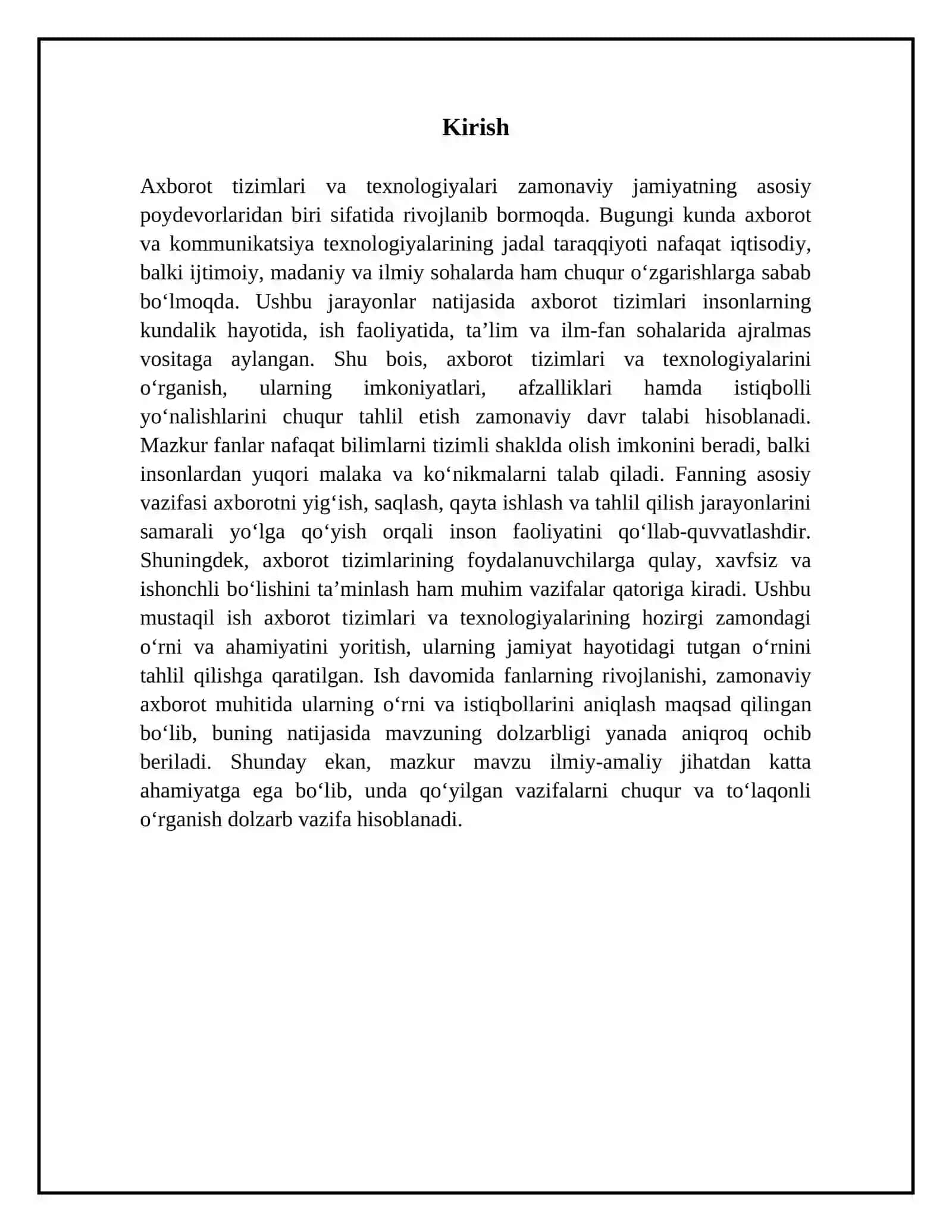 Axborot tizimlari va texnologiyalari haqida 3