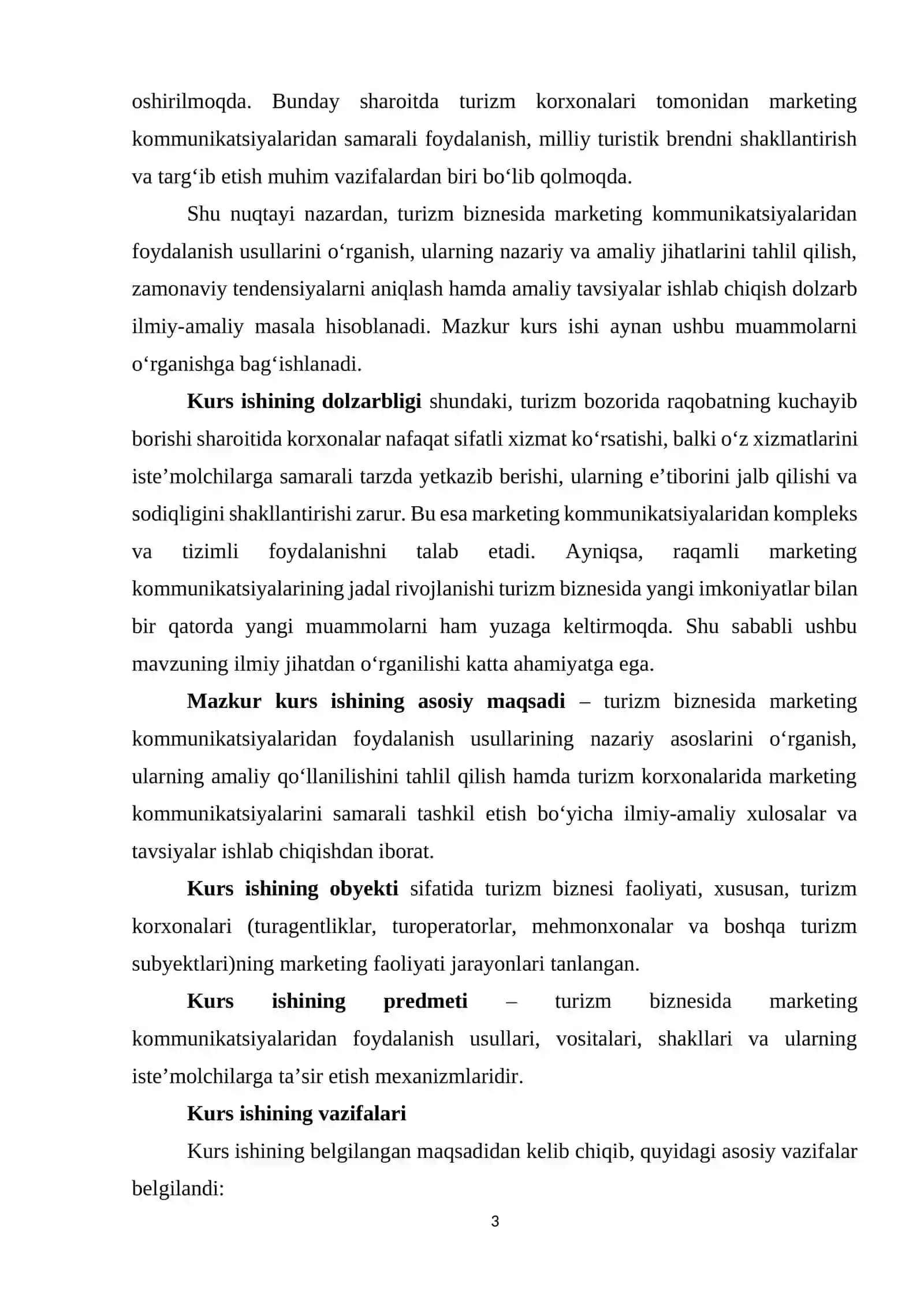 Turizm biznesida marketing kommunikatsiyalaridan foydalanish usullari 3
