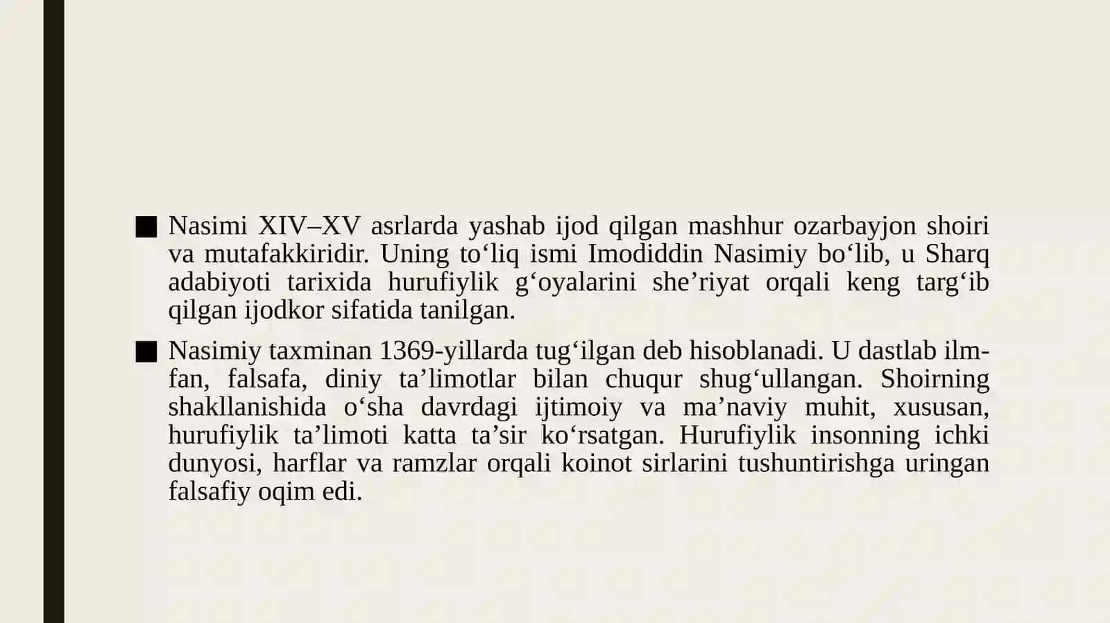 IMOMIDDIN NASIMIY HAYOTI VA IJODI 3