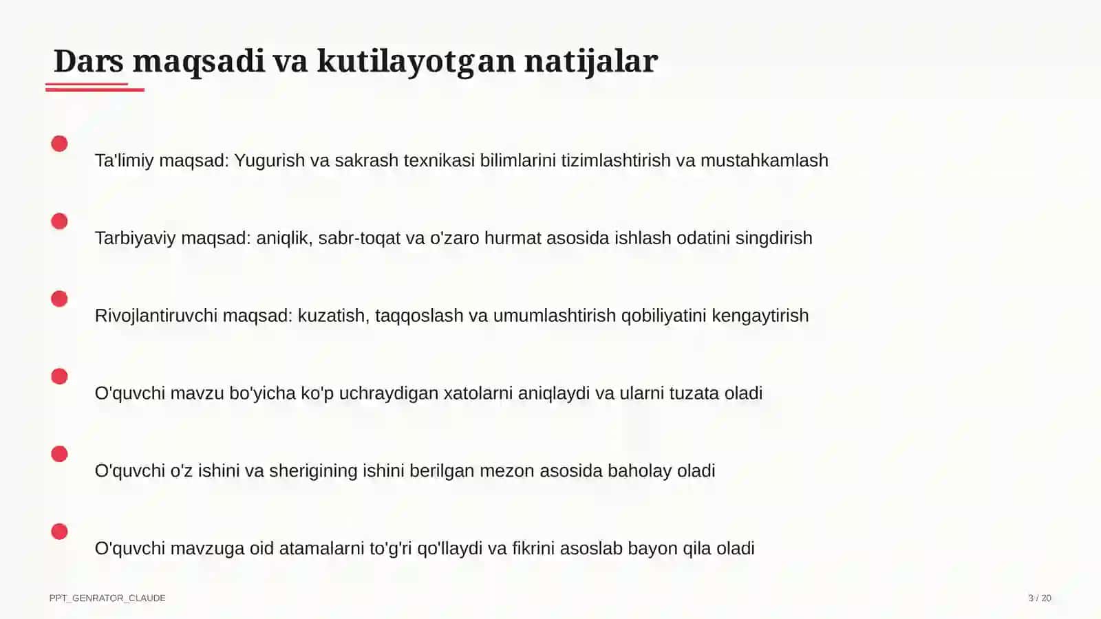 Yugurish va sakrash texnikasi (2-sinf) 3