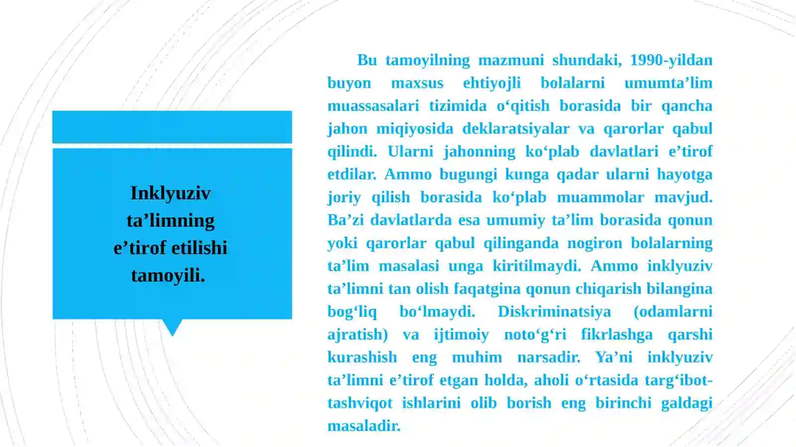 Inklyuziv ta'limning tamoyillari va bosqichlari 3