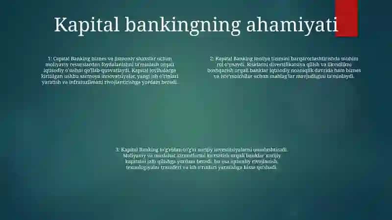 Kapital Banking Iqtisodiyotda Tutgan Órni 3