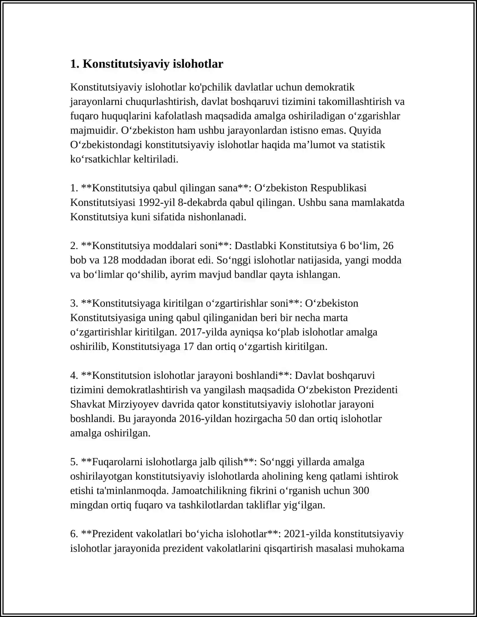 MUSTAQILLIK YILLARIDA DAVLAT BOSHQARUVI TIZIMIDA AMALGA OSHIRILGAN ISLOHOTLAR 3