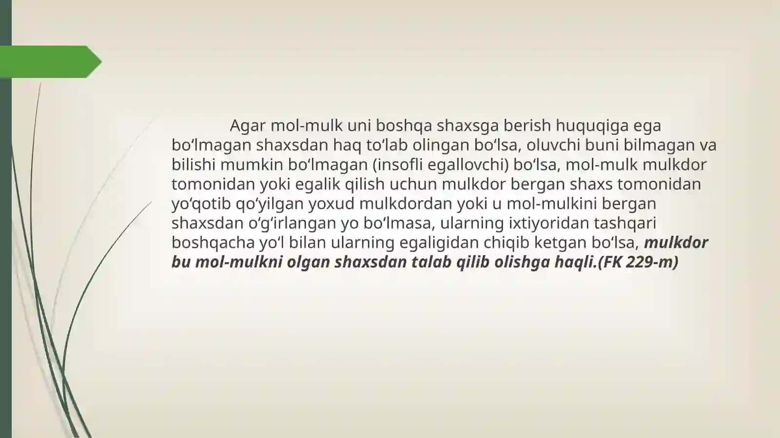 Mulk huquqi va boshqa ashyoviy huquqlarni himoya qilish 3