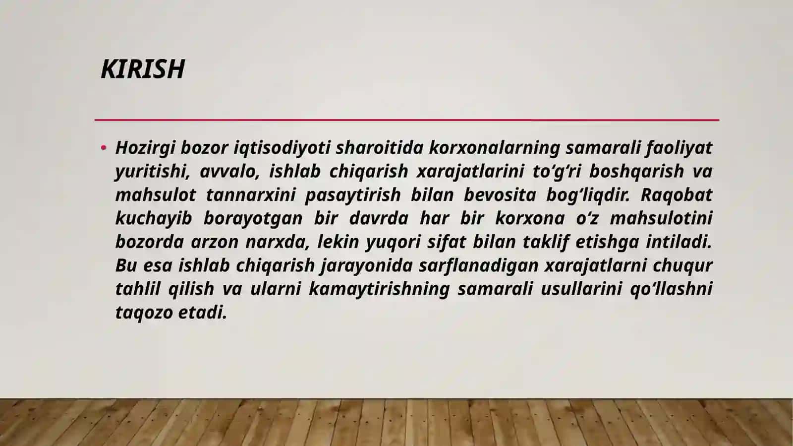 Ishlab chiqarish xarajatlari va tannarxni kamaytirish usullari 3