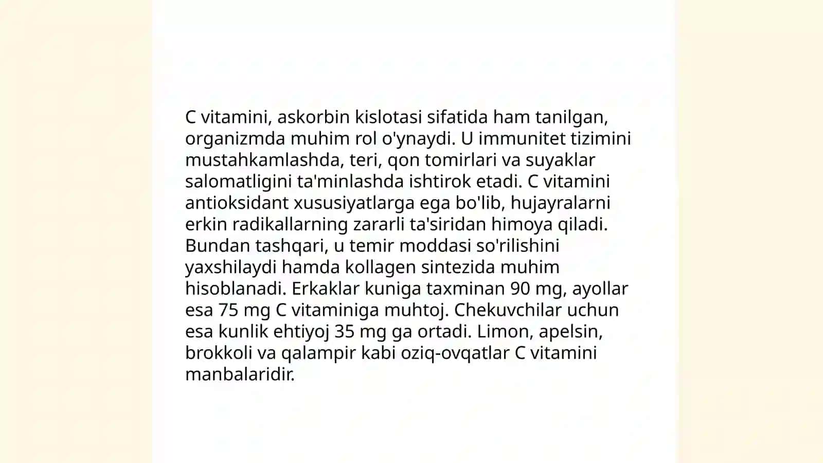 Organizm C vitaminga bolgan extiyojni baholash 3