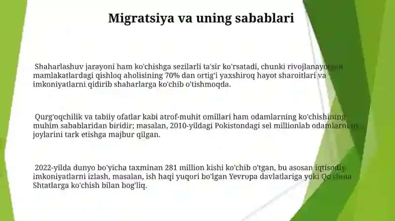 Jahon aholisining mexanik harakati 3