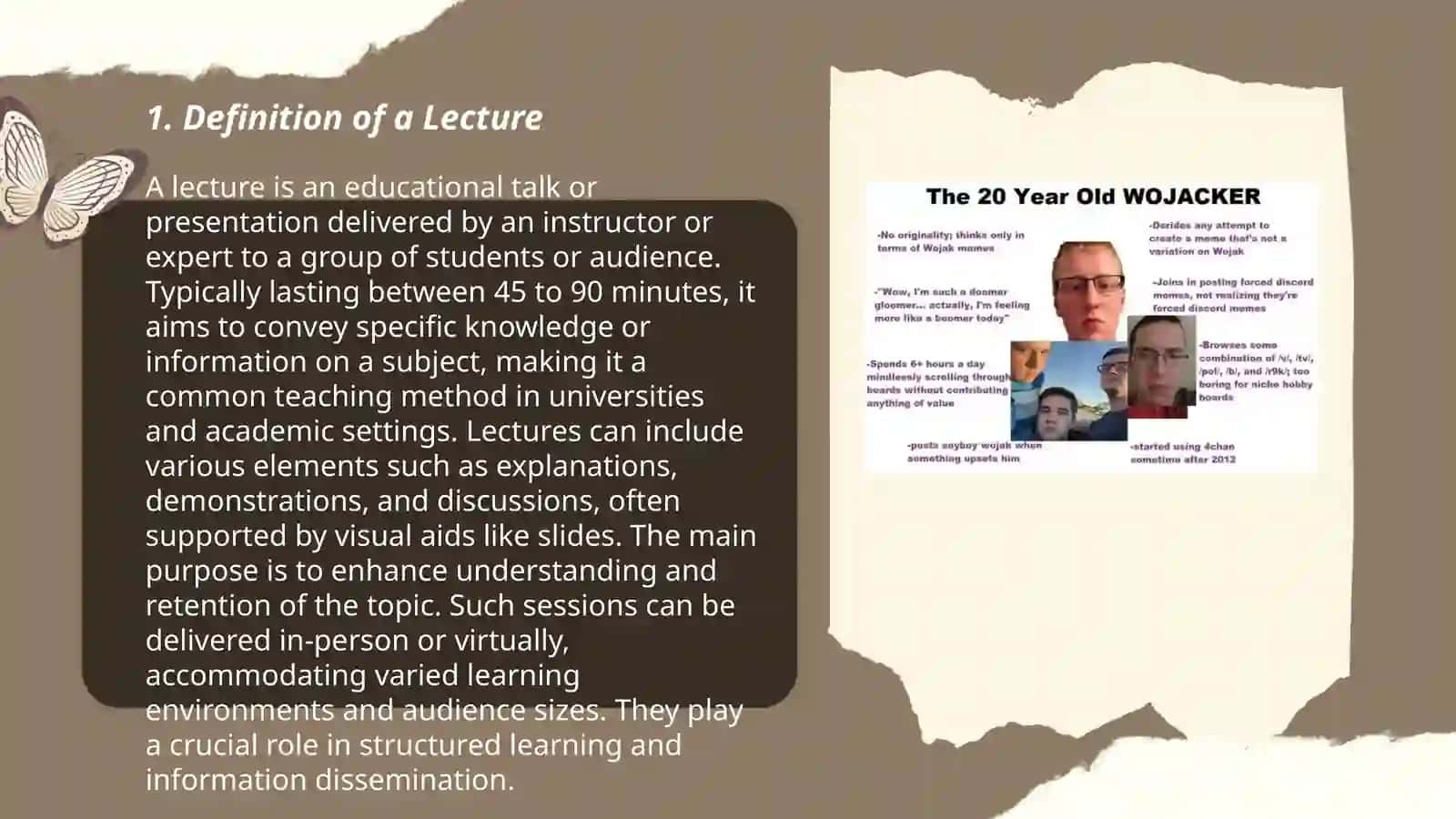 "Definition of a Lecture" 3