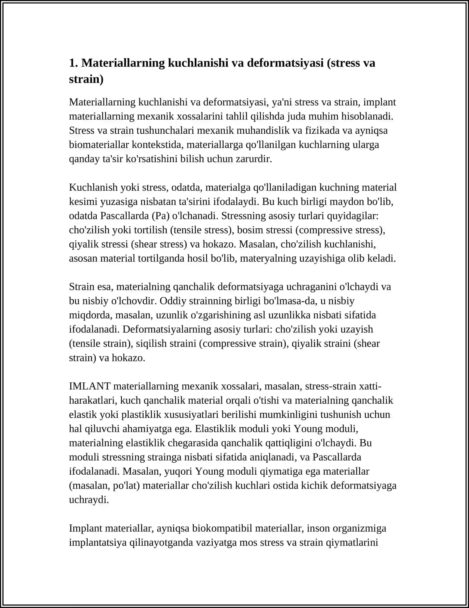 IMLANT MATERIALLARNING MEHANIK HOSSALARI.TOVUSHNING FIZIK HUSUSIYATLARI 3