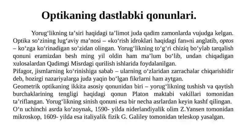 Umumiy fizika (OPTIKA) 3