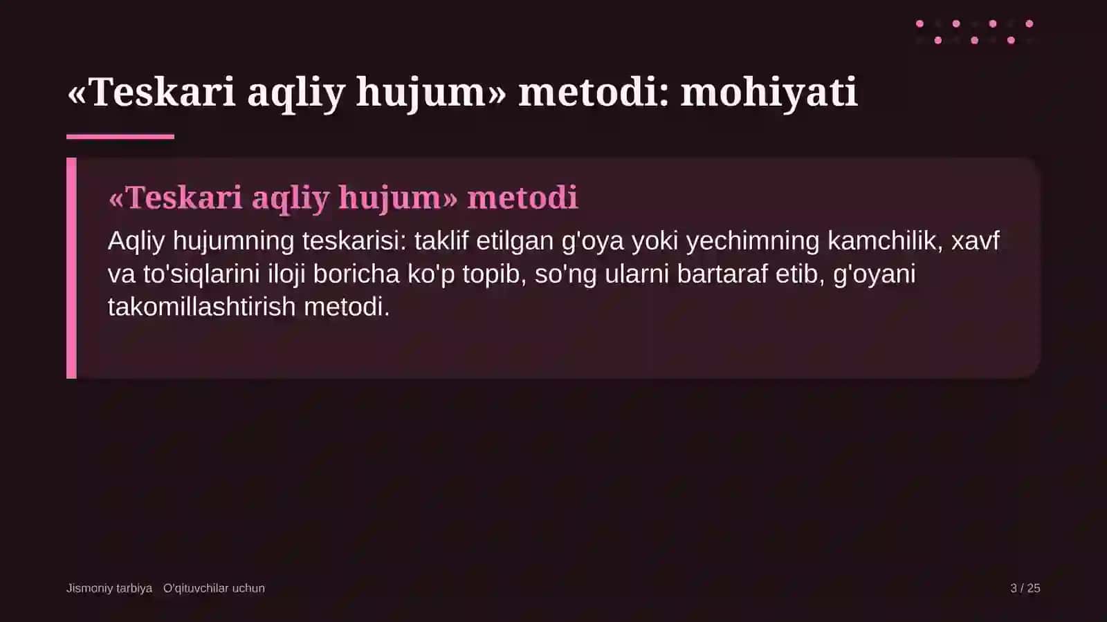 jismoniy tarbiya darslarida teskari aqliy hujum metodidan foydalanish 3163 3