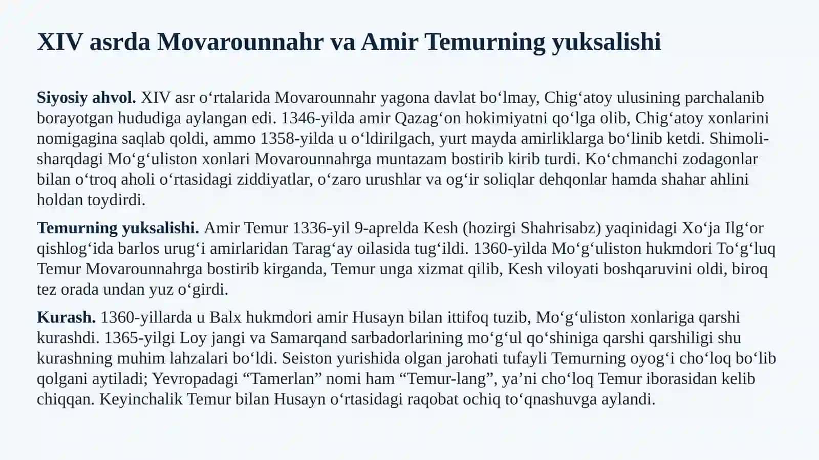 Amir Temur va Temuriylar davrida davlat boshqaruvi va madaniy taraqqiyot 3