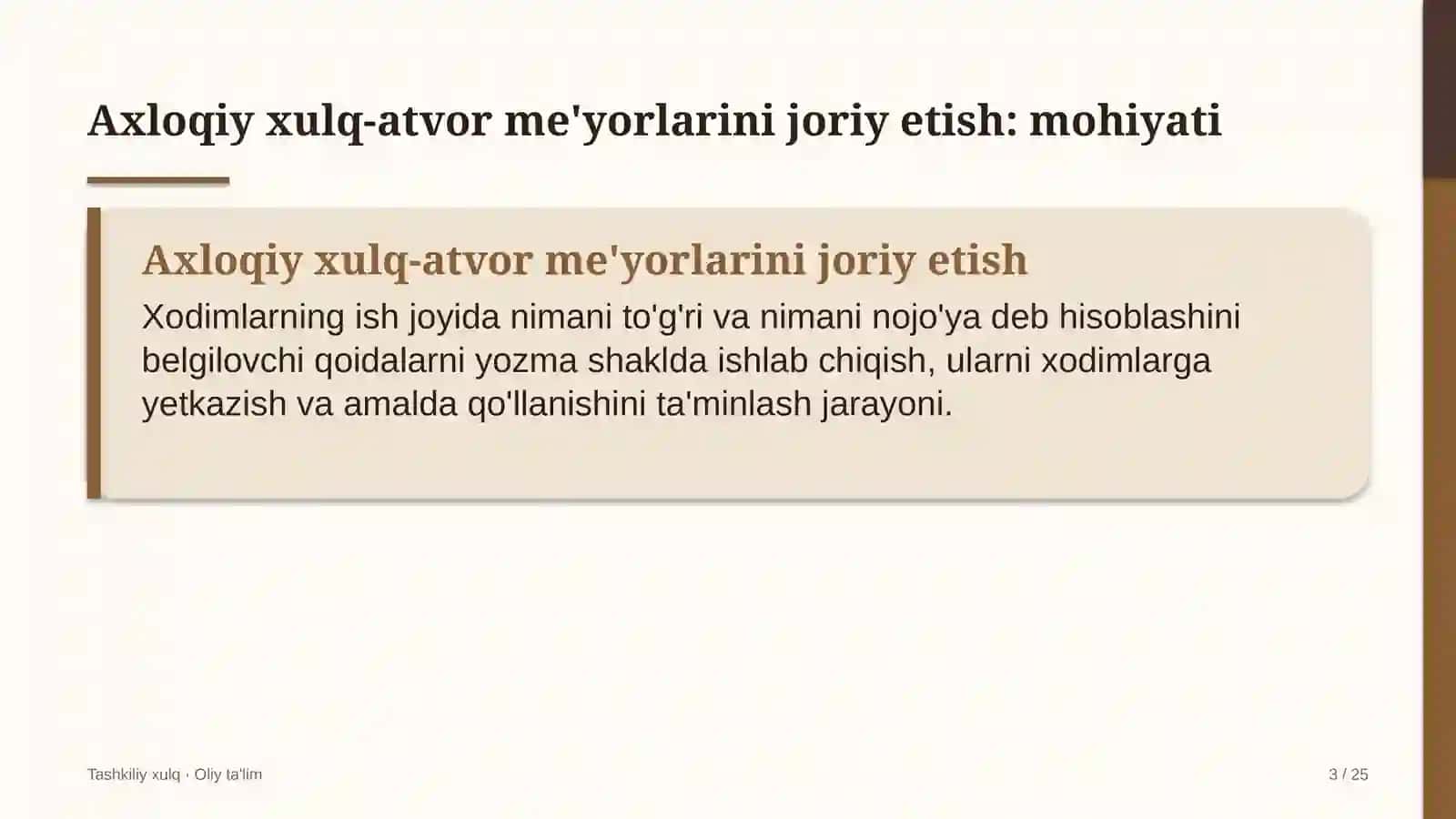 gastronomik turizmda ish joyida axloqiy xulq atvor me'yorlarini joriy etish 2772 3