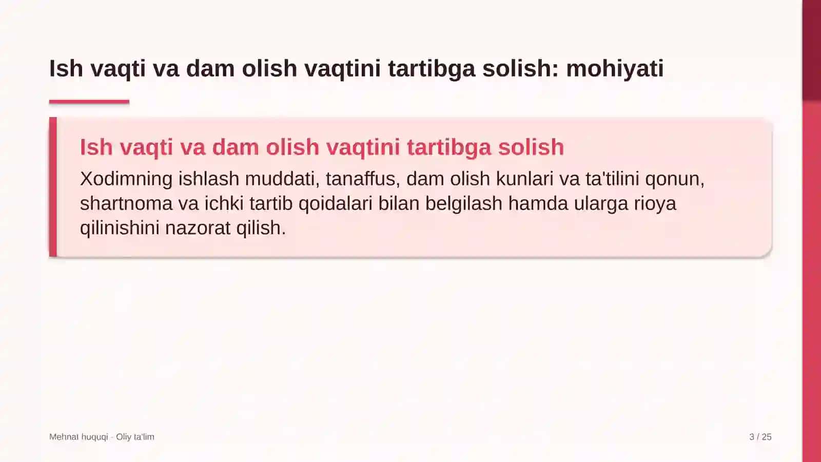 tabiat yodgorliklarida ish vaqti va dam olish vaqtini tartibga solish 7284 3