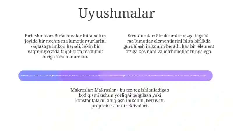Tuzilmalar.Birlashmalar. Makroslarni Aniqlash Va Joylashtirish Standart Oqimlar.Oqimlar Bilan Ishlash 3