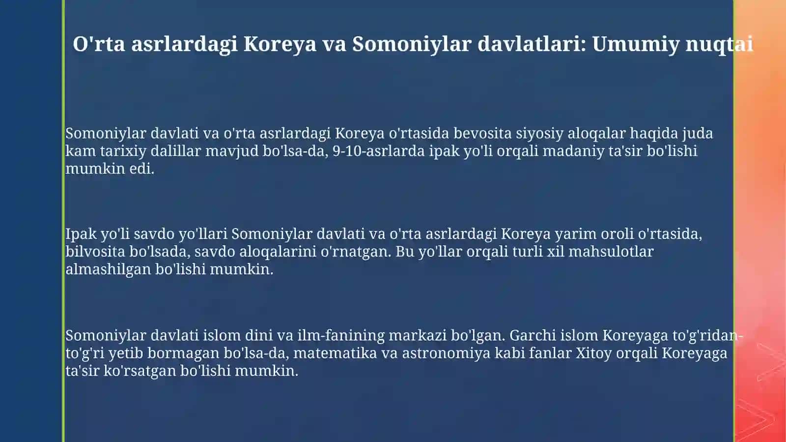 Koreya oʻrta asrlarda va somoniylar 3