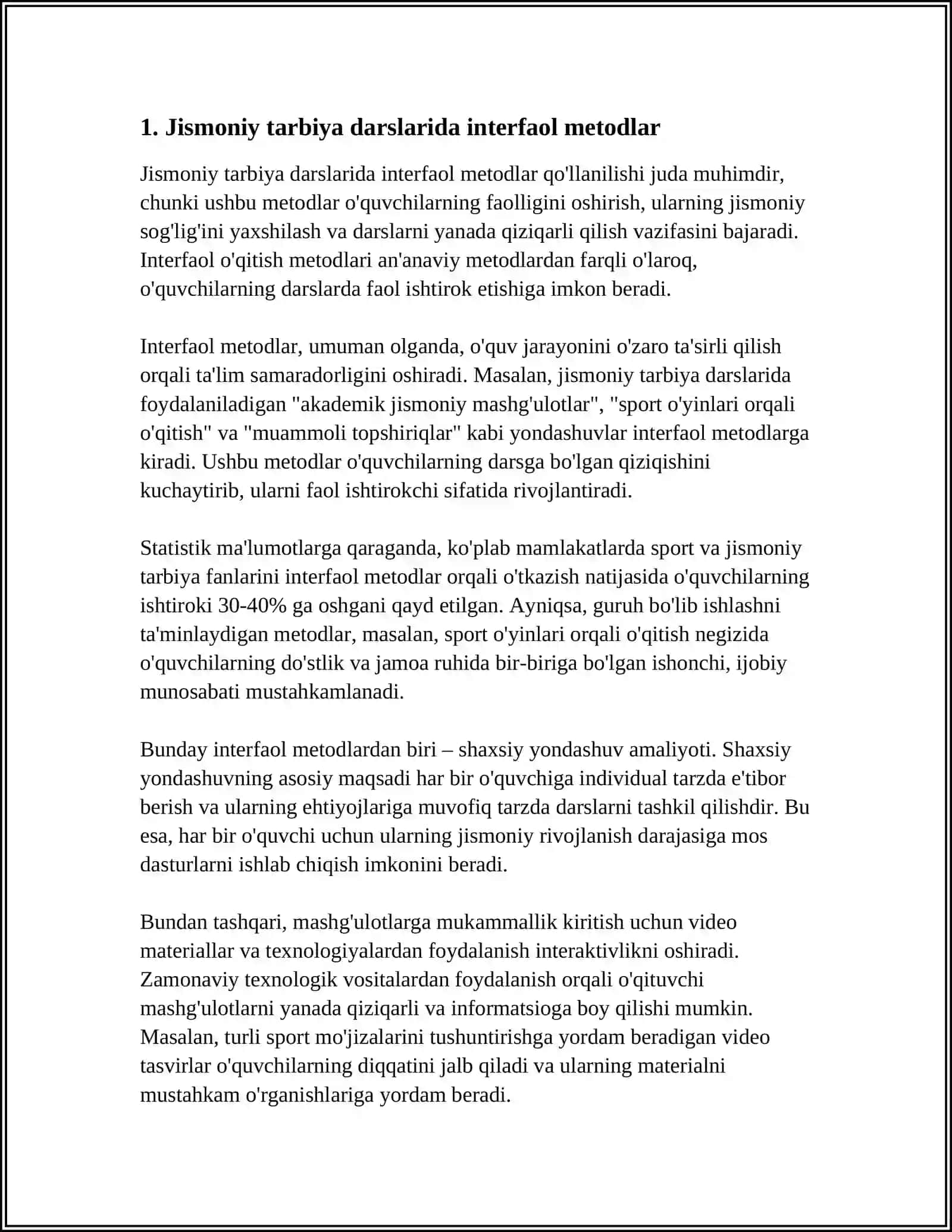 Jismoniy tarbiya darstlarida faol ishtirok 3