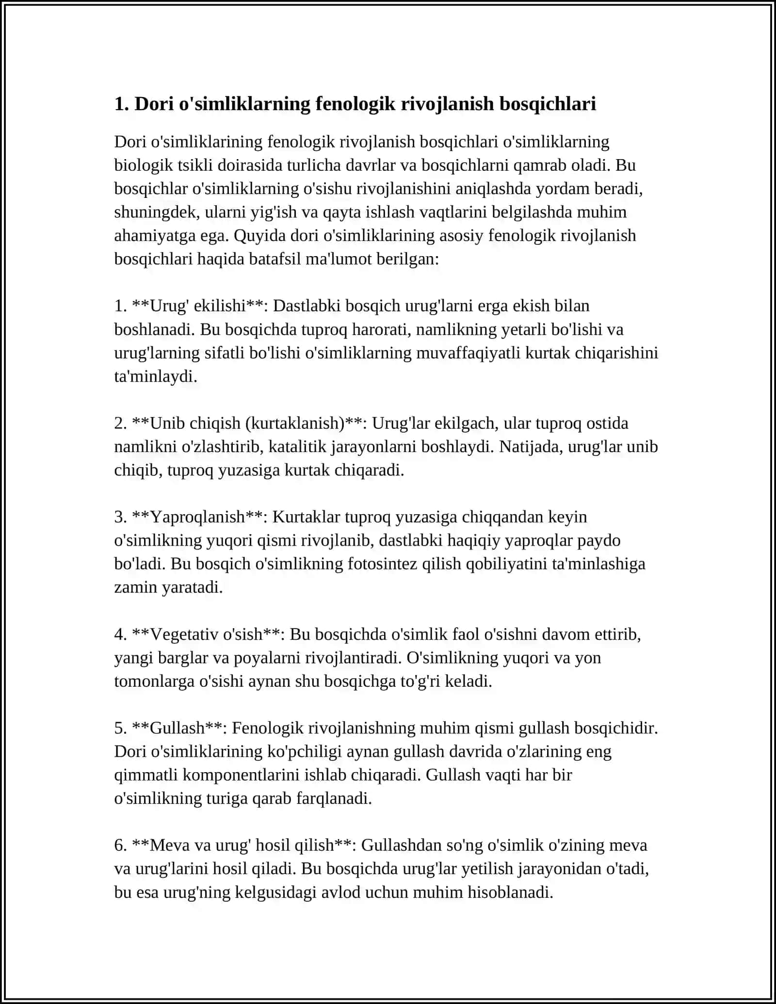 DORIVOR OʻSIMLIKLARDA FENOLOGIK KUZATISH USULLARI 3